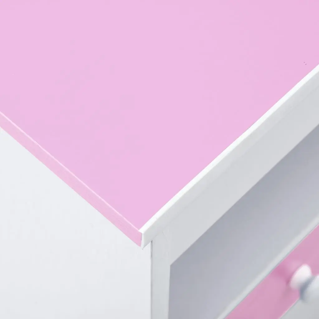 Children's Study Desk Engineered Wood Tiltable Pink White