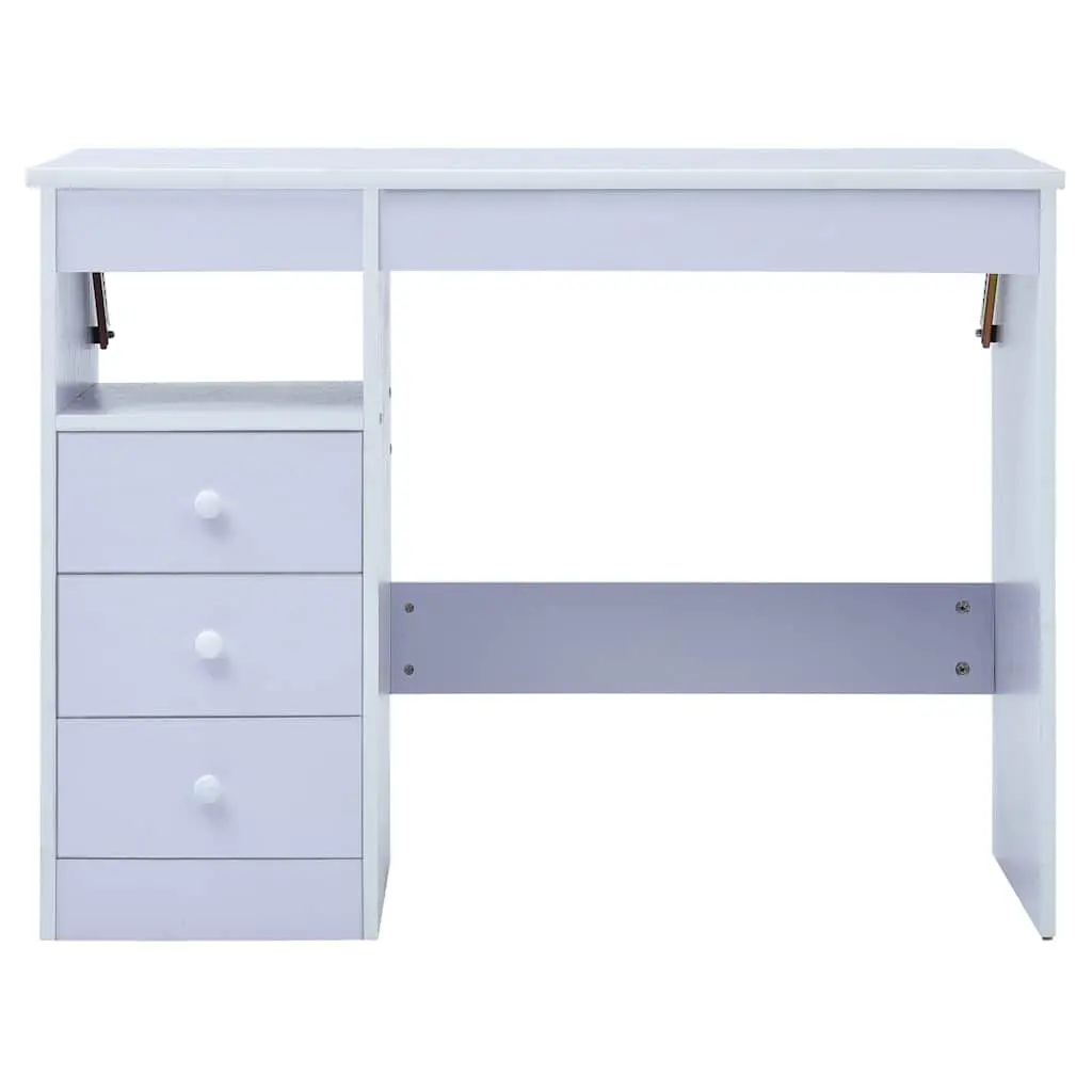 Children's Study Desk Ergonomic Tiltable White Engineered Wood with Storage
