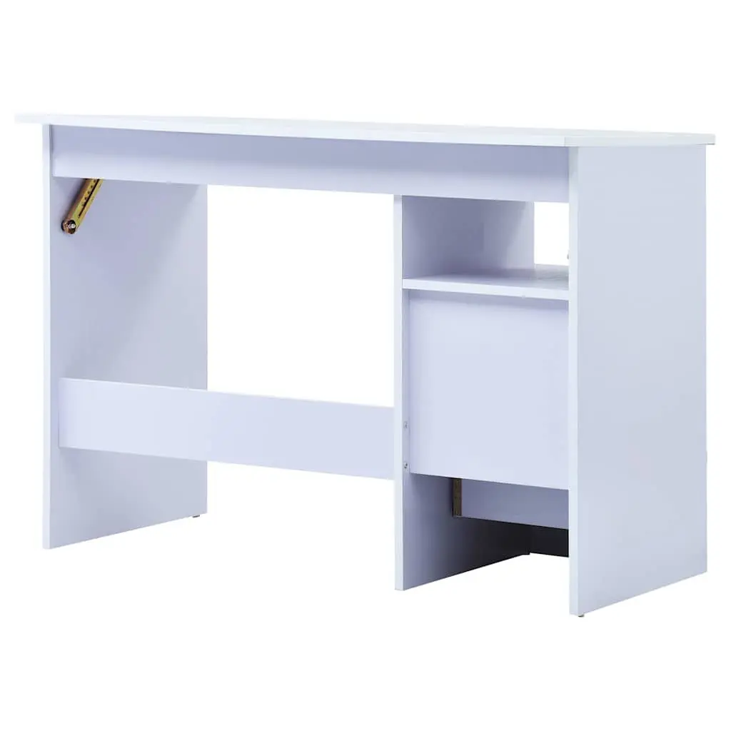 Children's Study Desk Ergonomic Tiltable White Engineered Wood with Storage