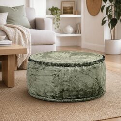 Versatile Green Velvet Pouffe for Any Room