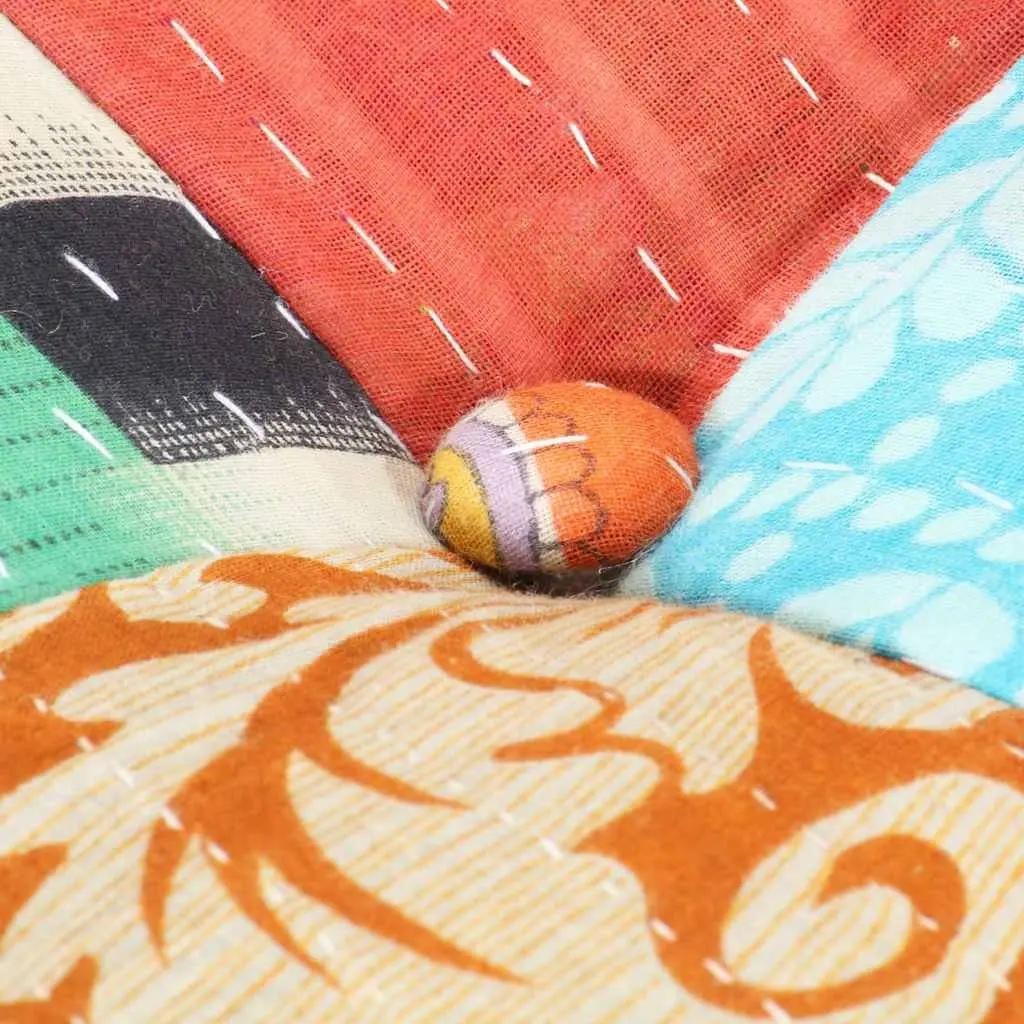 Patchwork Pouffe | Soft Fabric Ottoman Footrest
