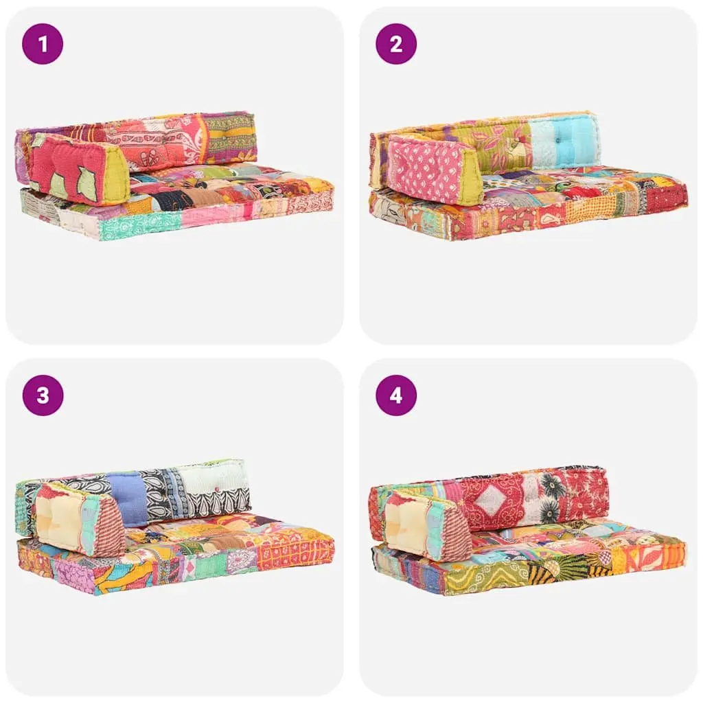 Pallet Sofa Cushion Multicolour Patchwork Cotton Fabric Padding Comfort Home