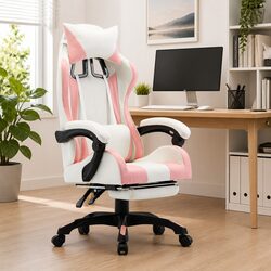 Practical Pink Racing Chair for Home and Office Use