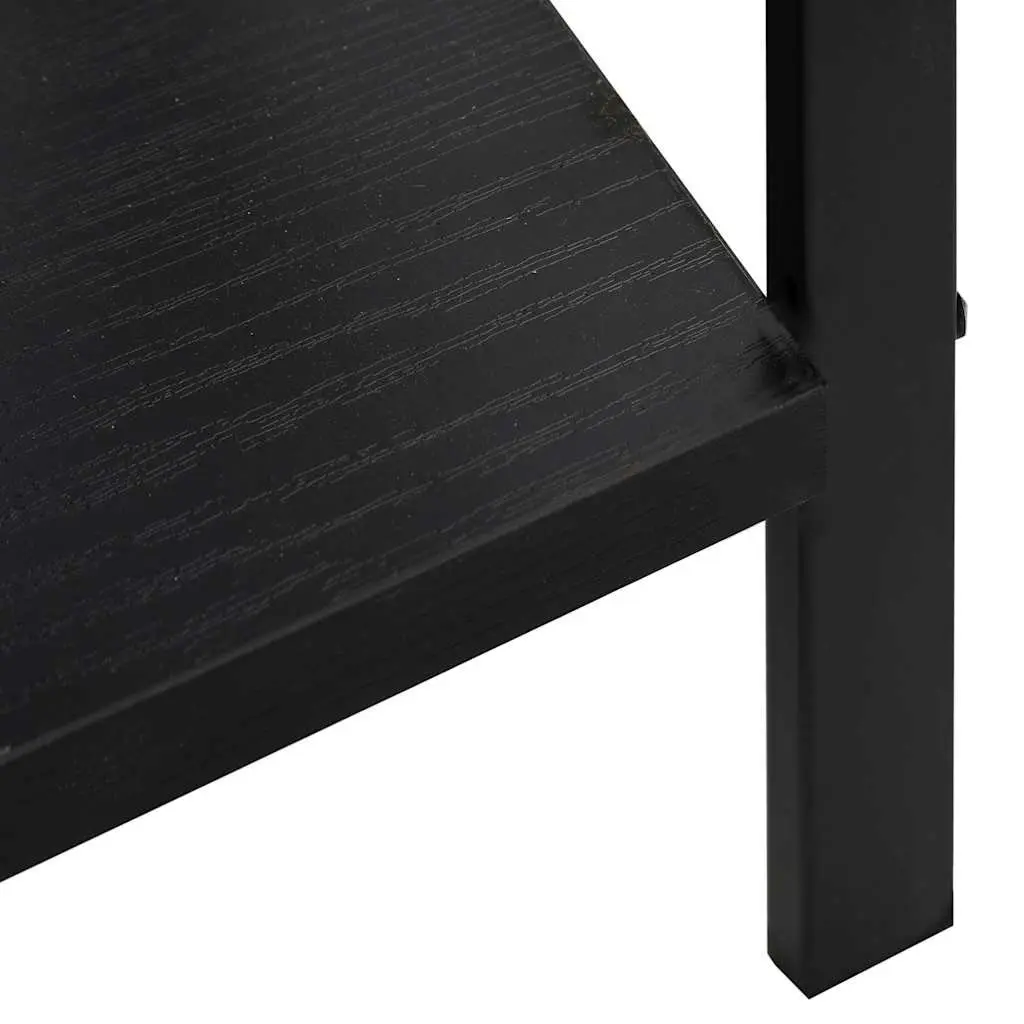 3-Layer Book Shelf Storage Cabinet Engineered Wood Black 60x27.6x90.5cm Standing