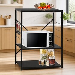 3-Tier Black Kitchen Storage for Practical Use in Various Rooms