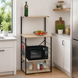 Practical 4-Tier Microwave Cabinet for Any Living Space