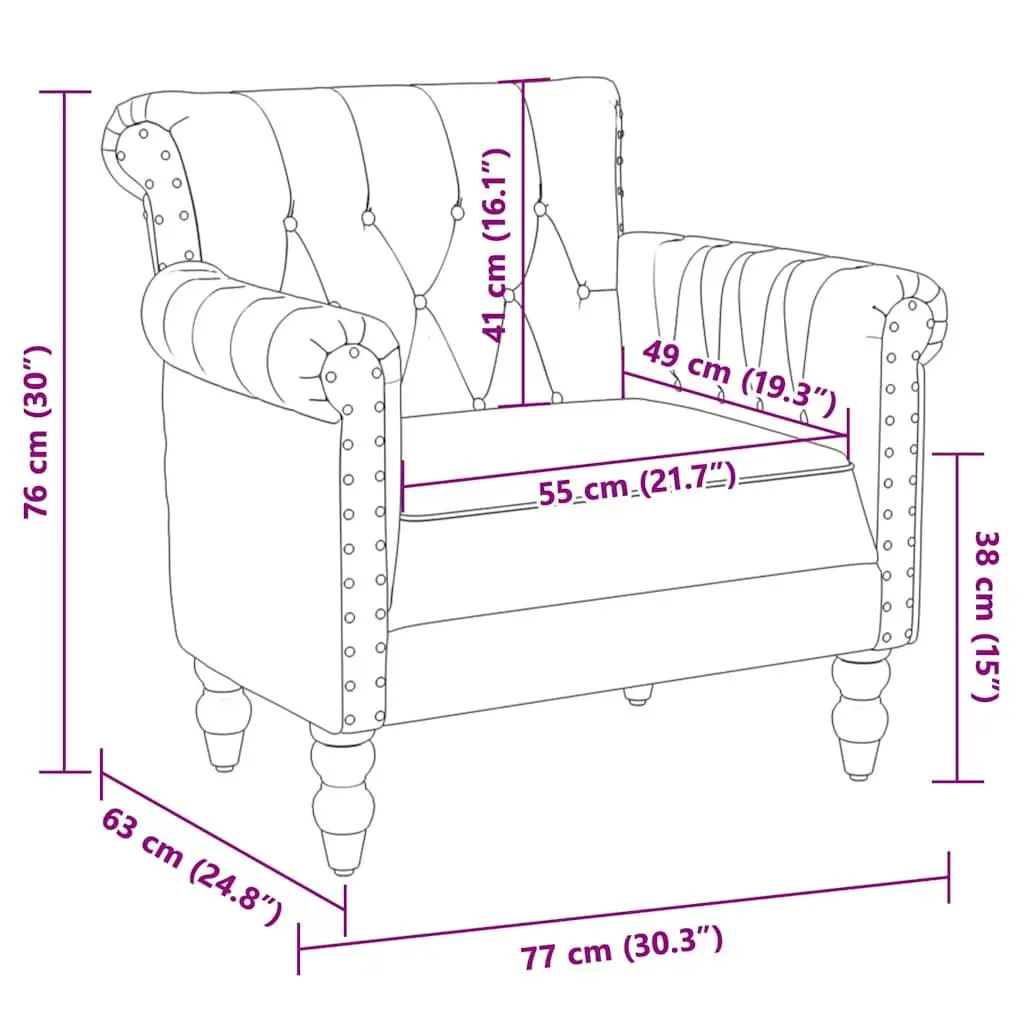 Brown Armchair Solid Mango Wood Legs Upholstered in Real Goat Leather for Living Room