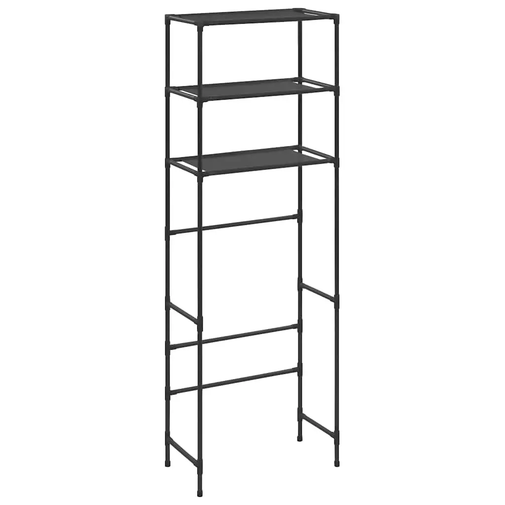 3-Tier Stainless Steel Over Toilet Storage Rack Black Bathroom Organiser Shelf Unit