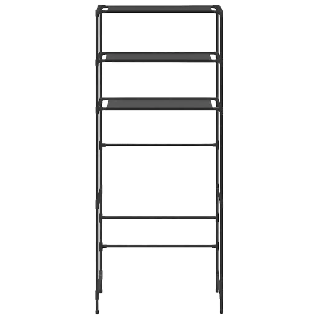 3-Tier Storage Rack Stainless Steel Over Laundry Machine Organiser 69 x 28 x 169 cm Black