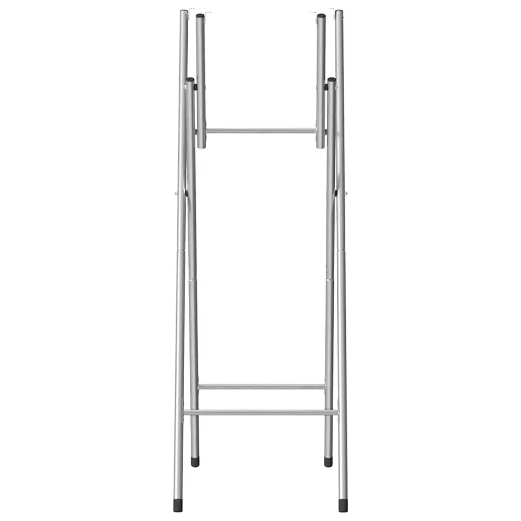 Folding Bar Table Legs Silver Galvanised Steel Replacement Base Support Frame