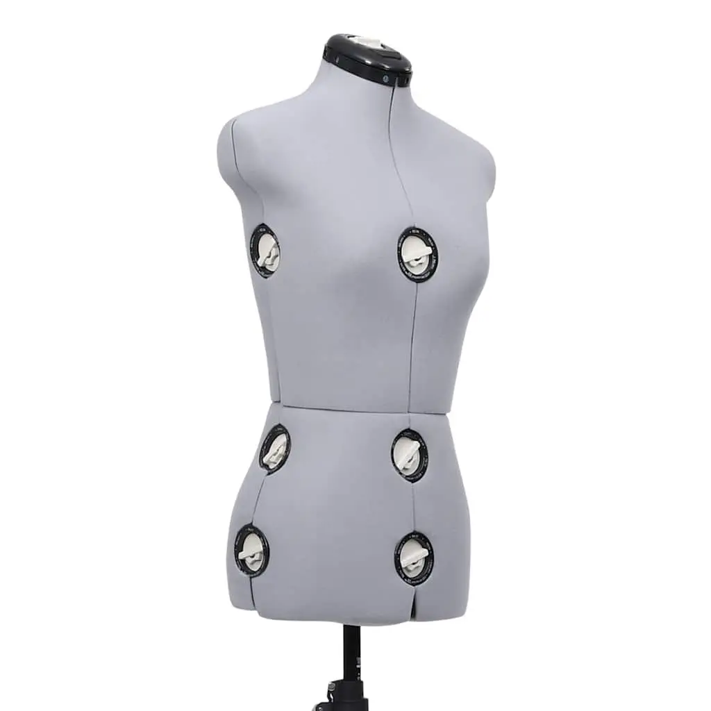 Female Adjustable Mannequin Display Stand Grey Size S 33-40 Customizable Bust Waist Hip Measurements