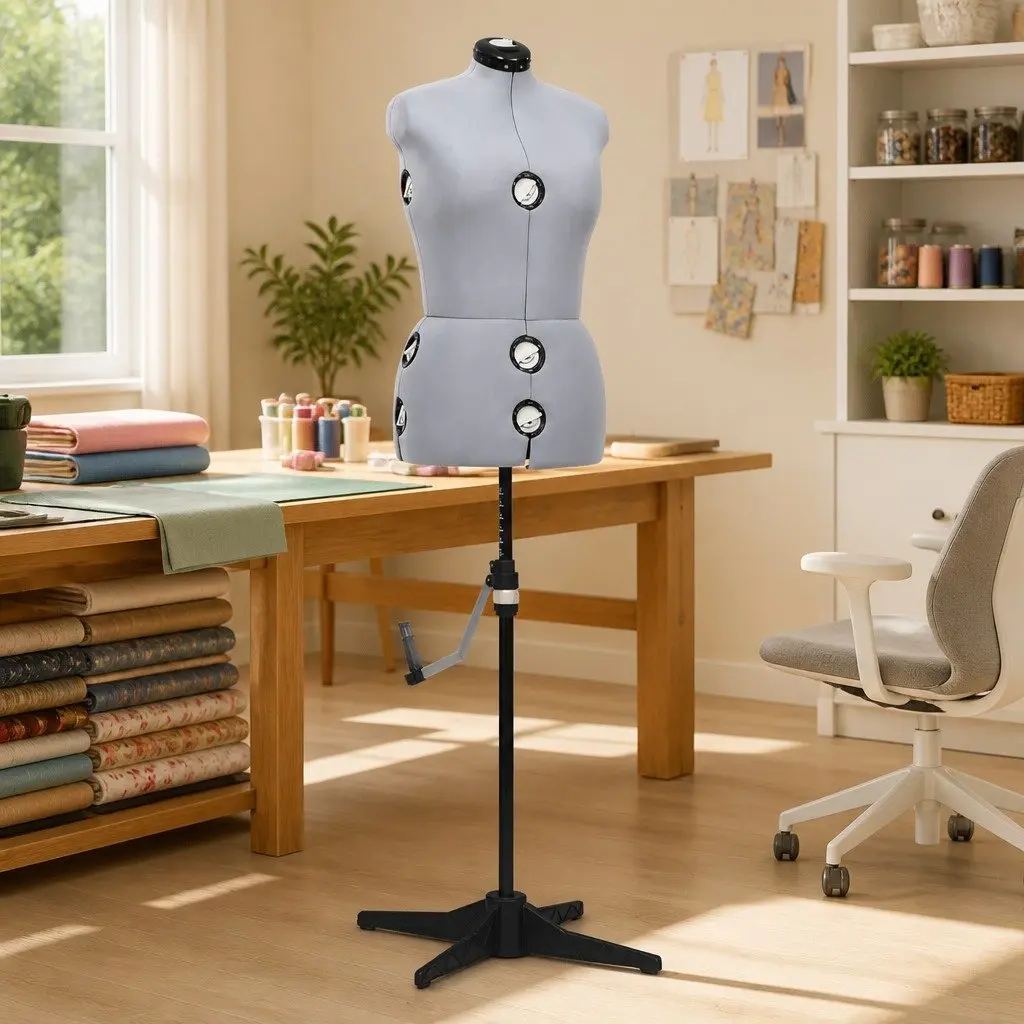 Adjustable Dress Form Female Grey M Size 40-46