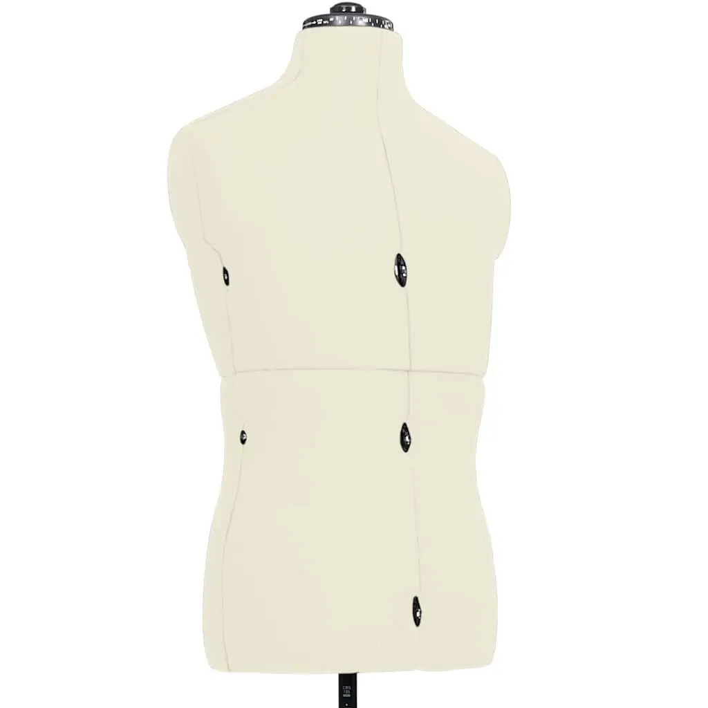 Male Adjustable Dress Form Mannequin Cream 37 to 45 Size Clothing Display Tailor Shop Fixture