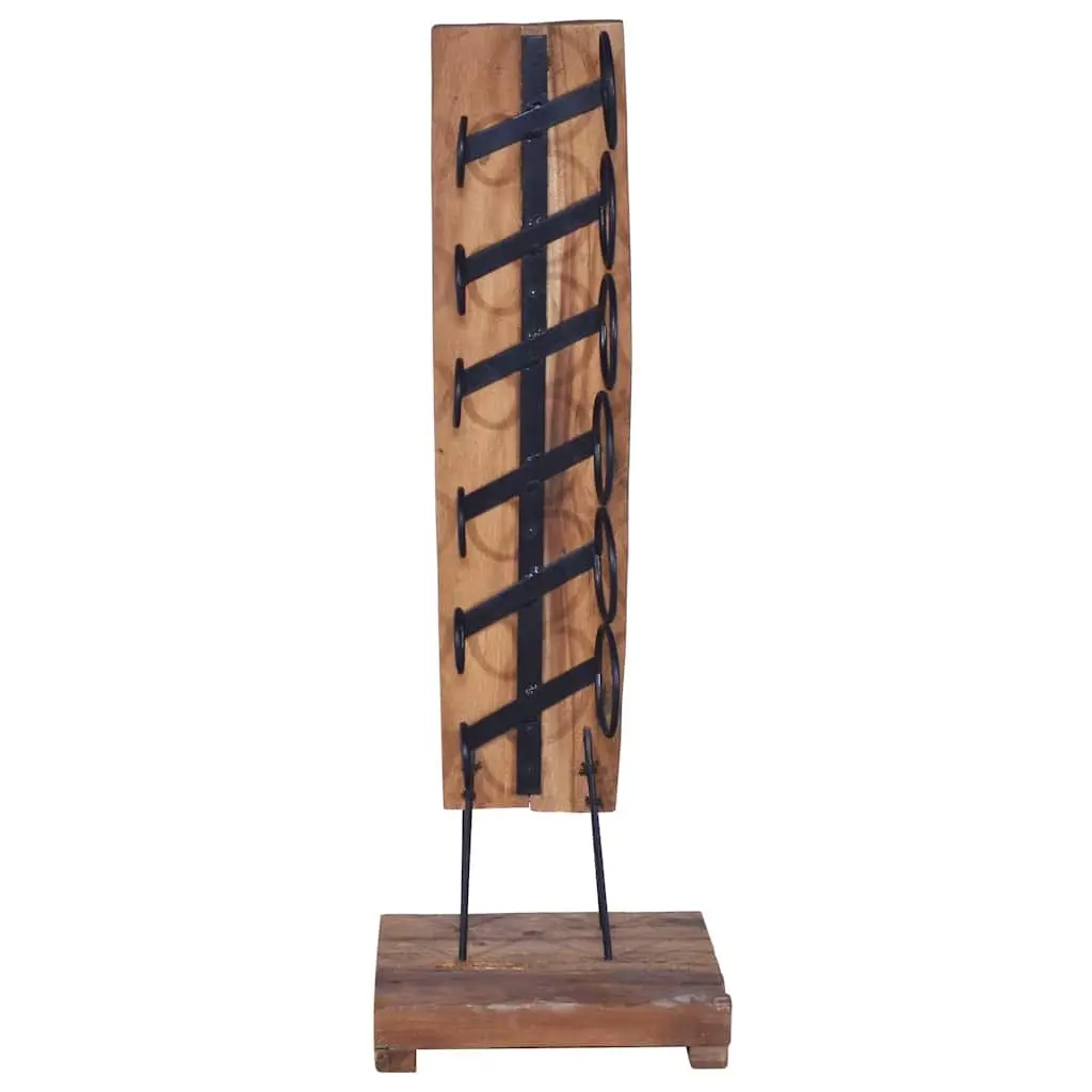 Wine Rack Wooden Floor Stand 6 Bottles Brown