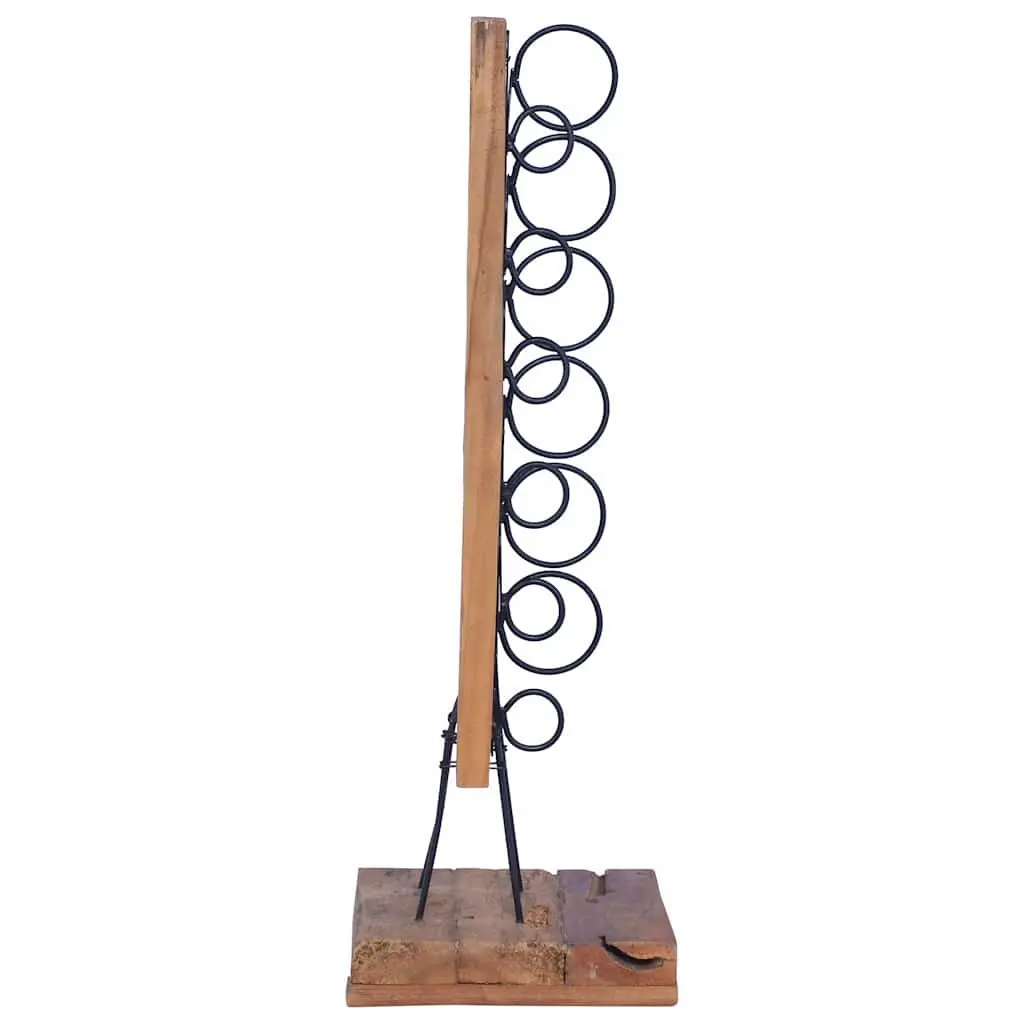 Wine Rack Wooden Floor Stand 6 Bottles Brown