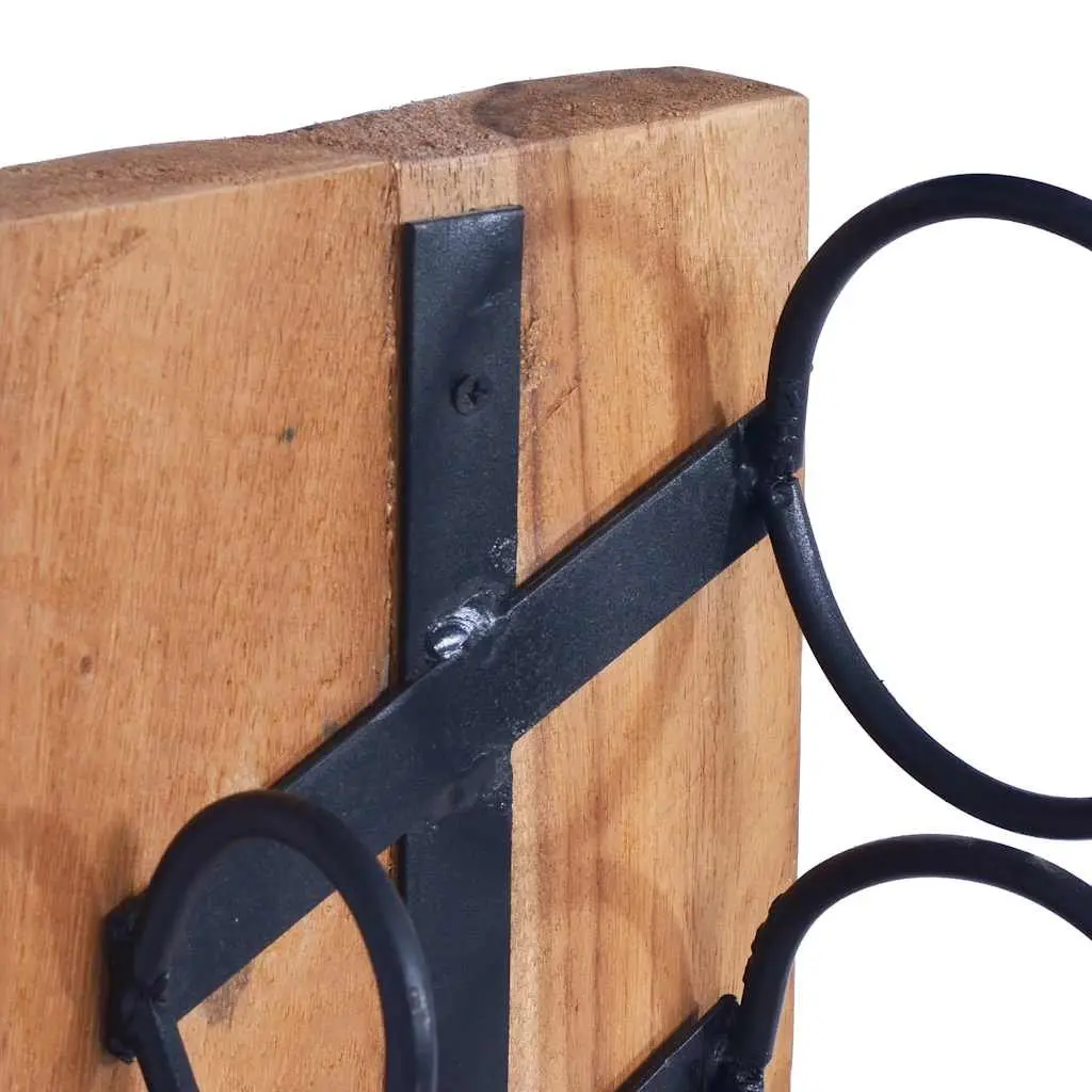 Wine Rack Wooden Floor Stand 6 Bottles Brown
