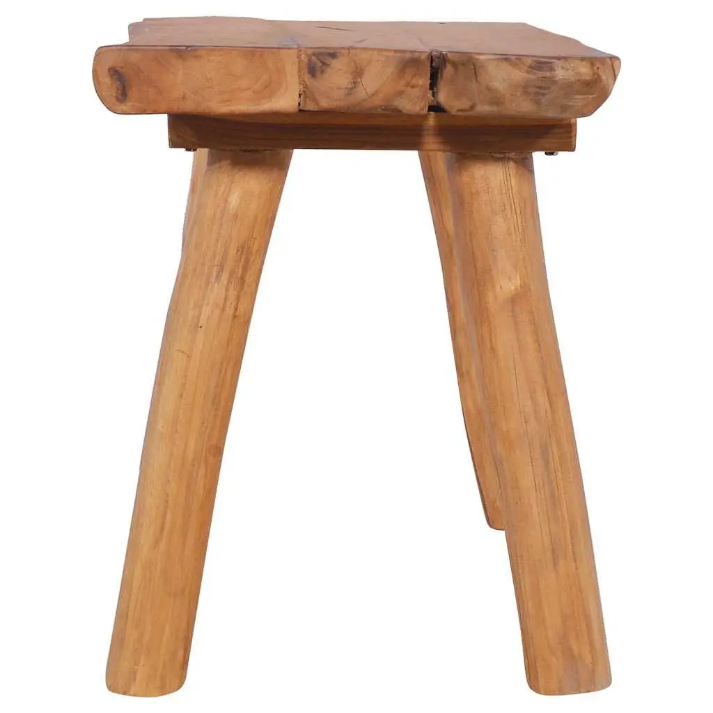 Teak Wood Garden Bench 80cm Brown Indoor Outdoor Seating Furniture