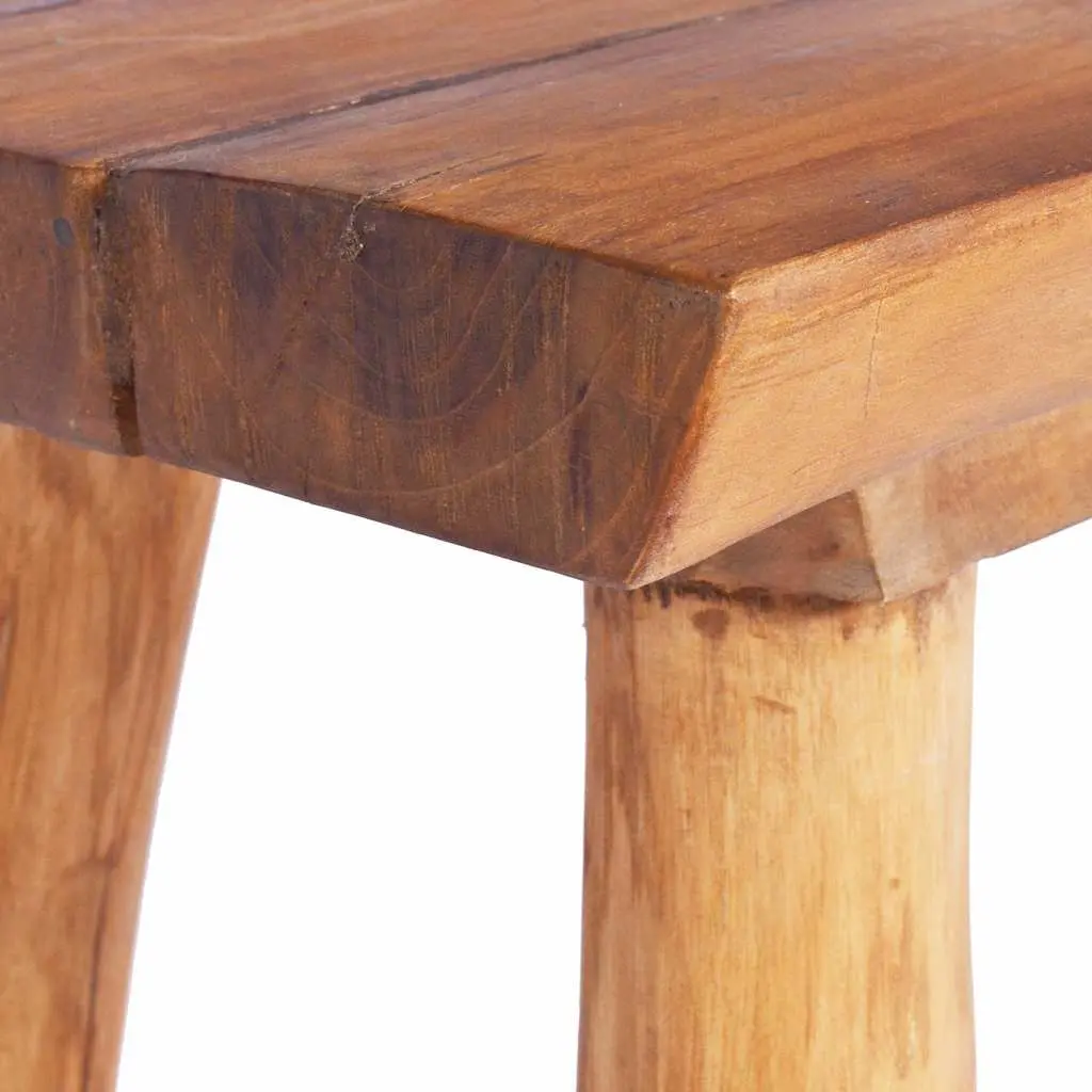 Teak Wood Garden Bench 80cm Brown Indoor Outdoor Seating Furniture