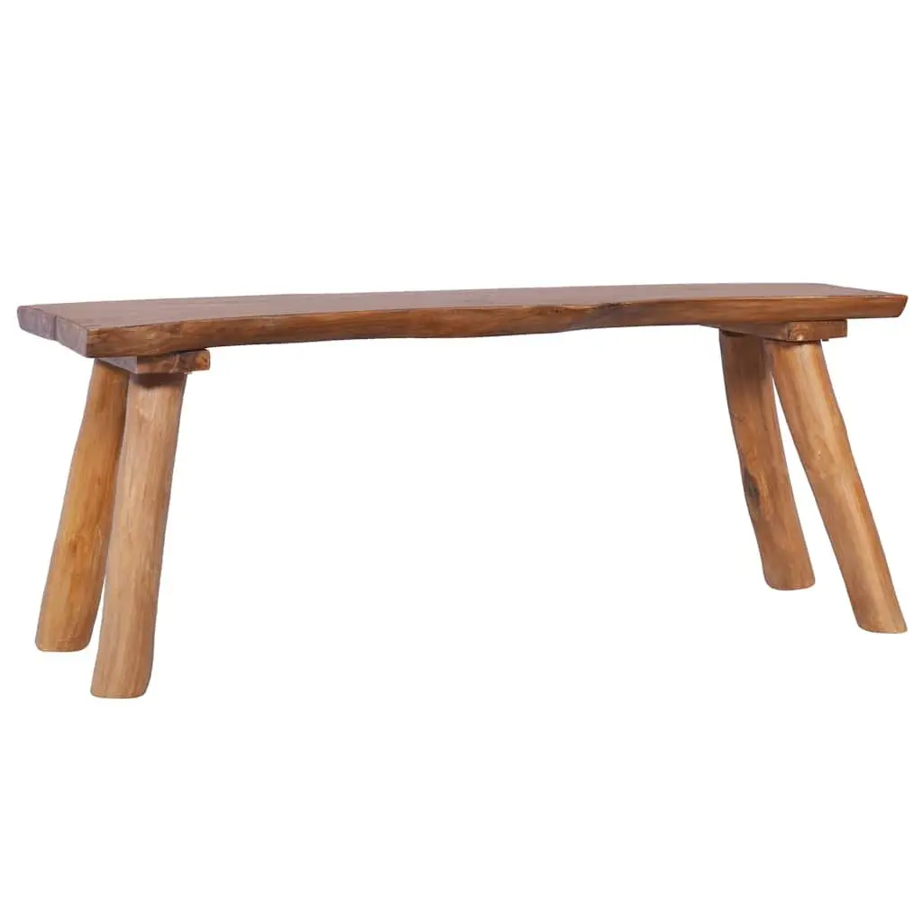 Solid Teak Wood Garden Bench 120 cm Brown Indoor Outdoor Seating Furniture