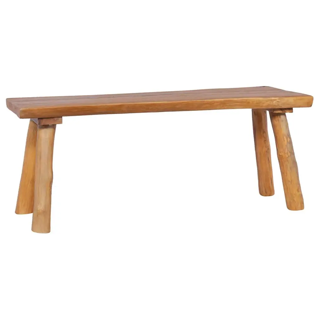 Solid Teak Wood Garden Bench 120 cm Brown Indoor Outdoor Seating Furniture