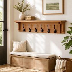 Practical 6-Hook Coat Rack for Any Home Space