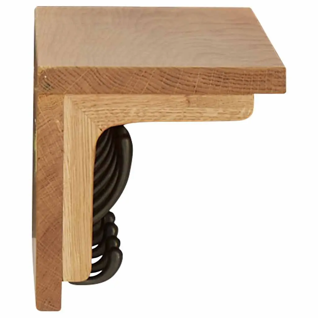 Solid Oak Wood Coat Rack 6 Hooks Wall Mount Brown Home Entryway Storage