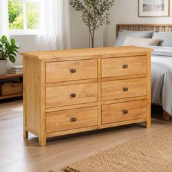 Versatile Oak Wood Chest of Drawers for Everyday Use