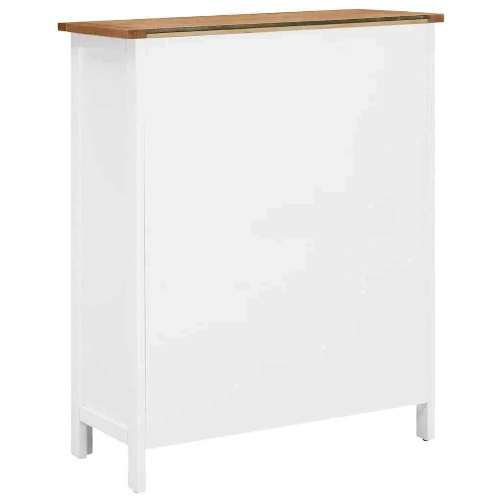 Wine Cabinet Solid Oak Wood 72 x 32 x 90 cm Brown Storage Furniture Open Racks Drawers