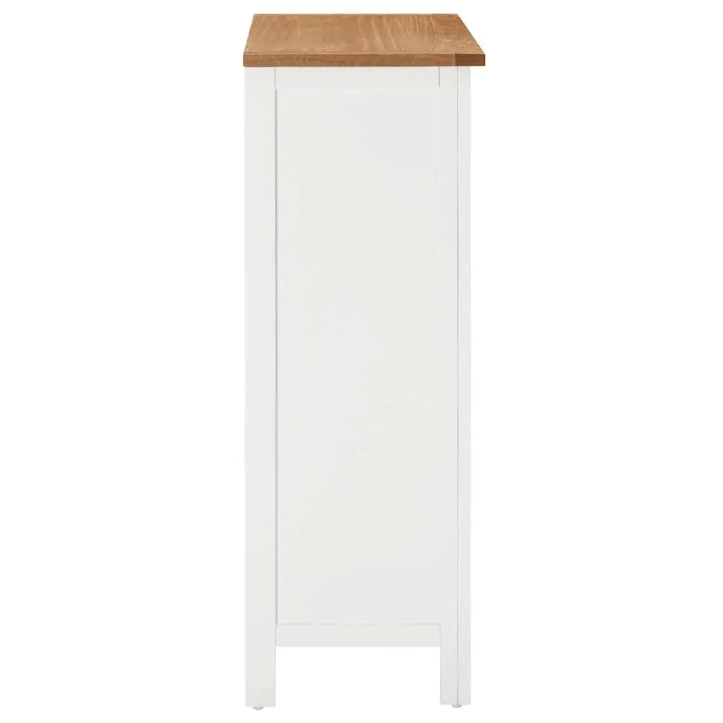 Wine Cabinet Solid Oak Wood 72 x 32 x 90 cm Brown Storage Furniture Open Racks Drawers