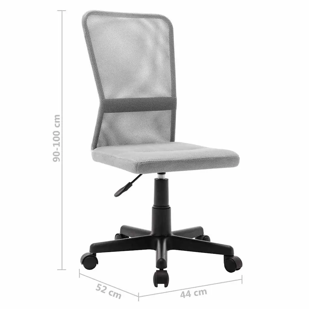 Office Chair Mesh Fabric Mid Back Adjustable Height Grey