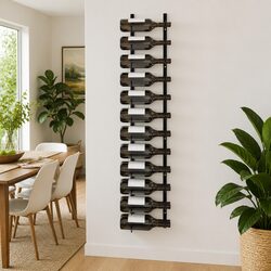 Practical Wine Storage with a Wall-mounted Rack for 24 Bottles