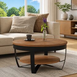 Coffee Table 65x65x32 cm Solid Acacia Wood Industrial Vintage Side End Table