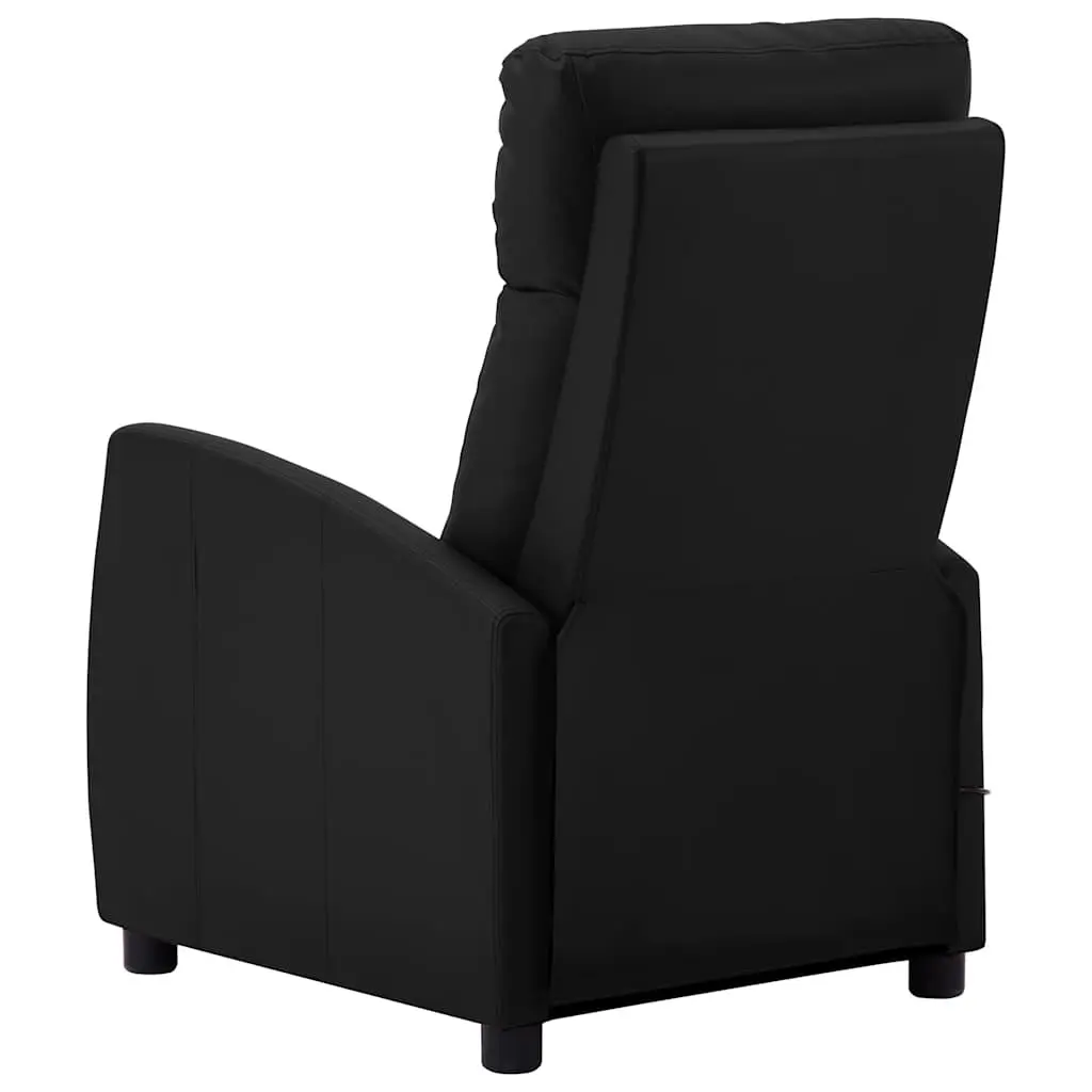 Massage Chair Faux Leather Black Reclining 3 Positions 6 Points Vibration