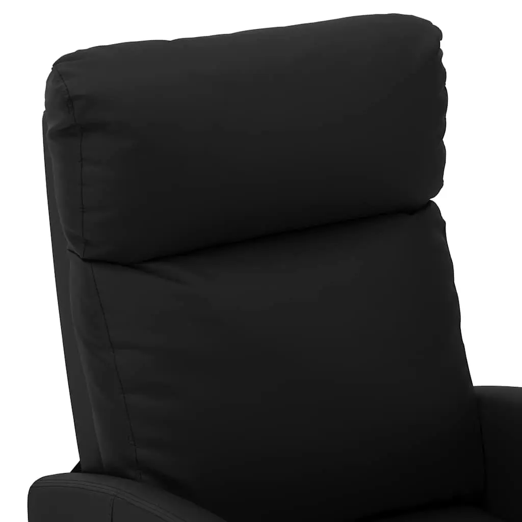 Massage Chair Faux Leather Black Reclining 3 Positions 6 Points Vibration