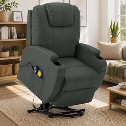 Electric Massage Recliner Chair Stand Up Power Lift 6 Points Vibration
