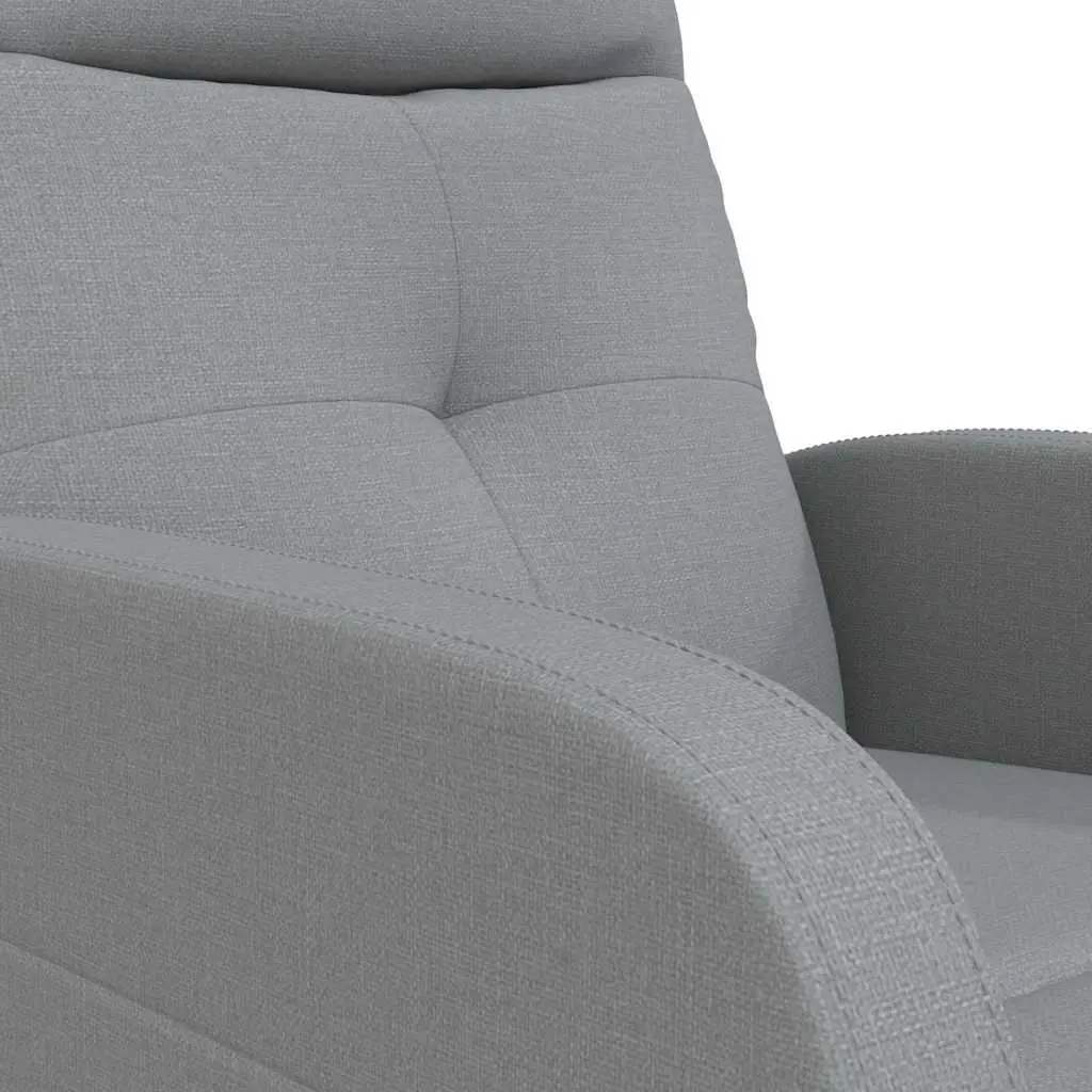 Electric Reclining Massage Chair Fabric Grey with 6 Vibration Points Manual Control