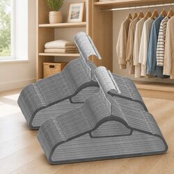 Practical 50-Piece Grey Velvet Hanger Set for Home Use