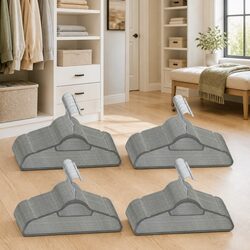 100 Pack Anti-Slip Grey Velvet Hangers for Everyday Use