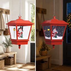 Christmas Hanging Lamp LED Light Snow Falling Design 27x27x45cm Holiday
