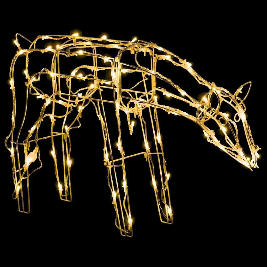 Christmas Reindeer LED Light Display 3 Piece Steel Frame Warm White 229 LEDs Indoor