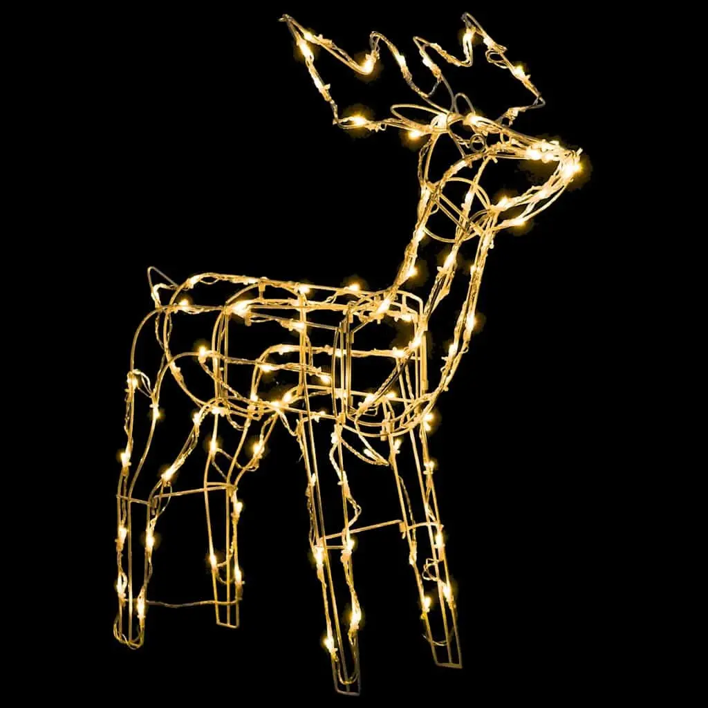 Christmas Reindeer LED Light Display 3 Piece Steel Frame Warm White 229 LEDs Indoor