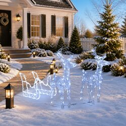 Practical Christmas Decoration: Reindeer Sleigh with LED Lights