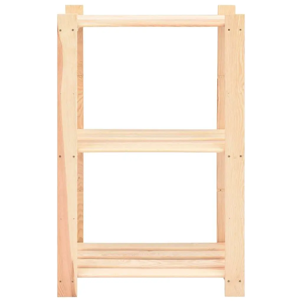 Storage Rack Solid Wood Pine 3-Tier 60x38x90cm Brown Standing