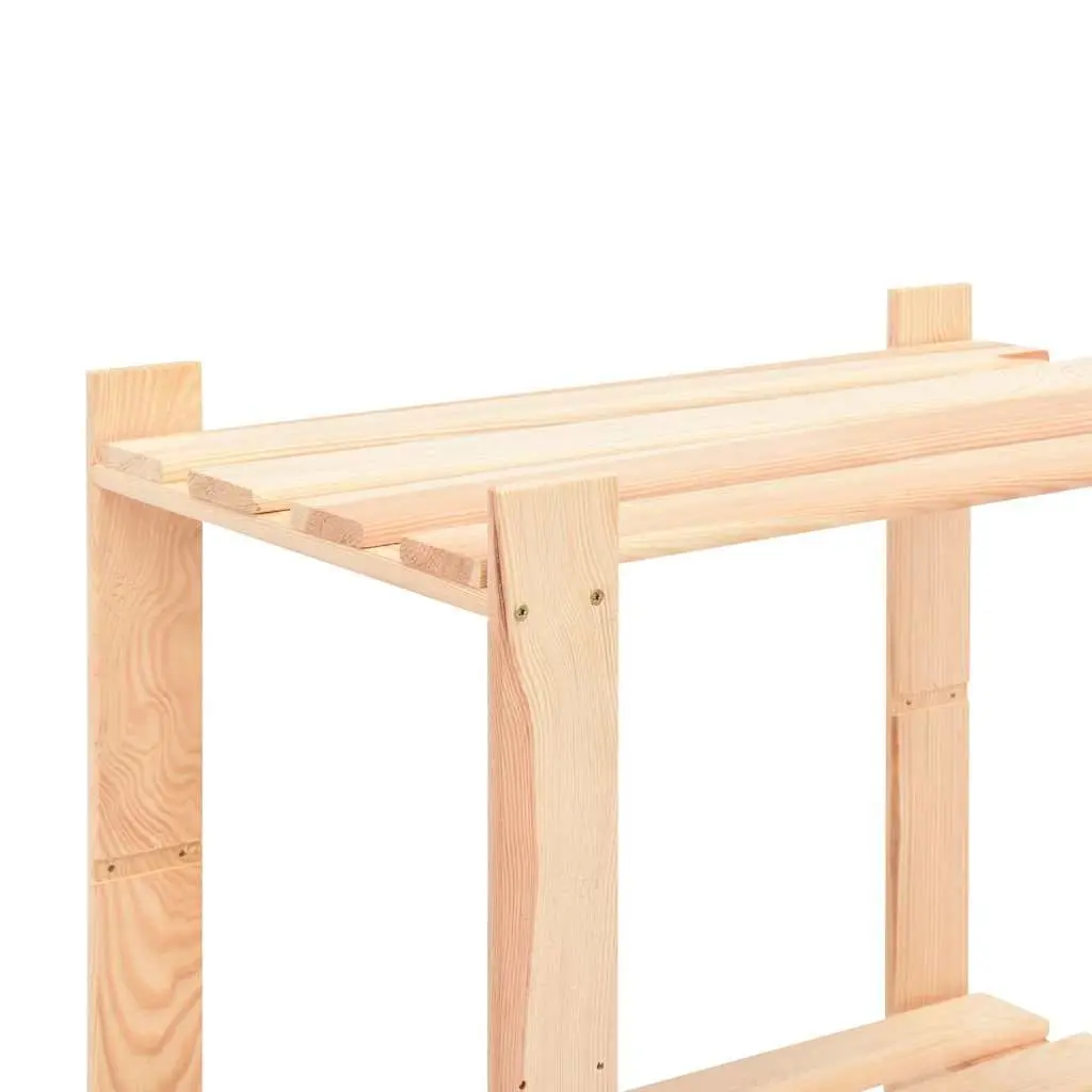 Storage Rack Solid Wood Pine 3-Tier 60x38x90cm Brown Standing