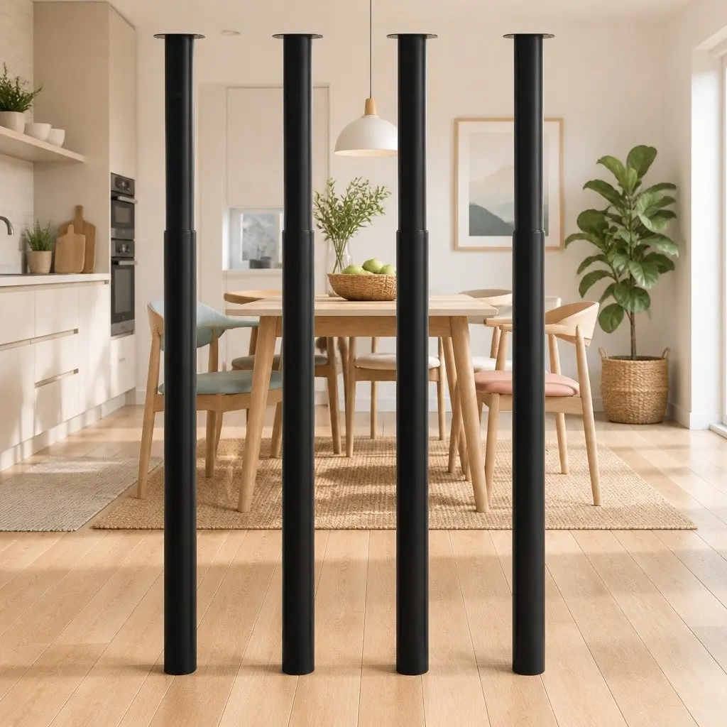 Telescopic Table Legs 4 pcs Black Adjustable 710–1100 mm Replacement Bar Desk