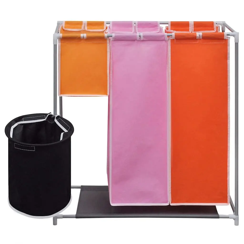 3-Section Laundry Sorter Hamper with Washing Bin Multicolour Organiser 2 Pack