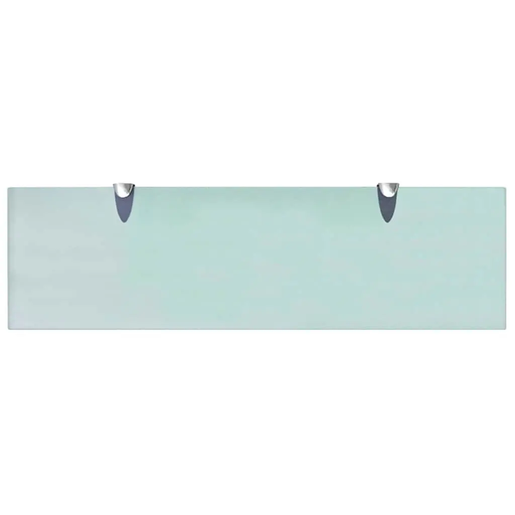 Glass Floating Shelves Tempered Safety Glass 70x20 cm Transparent 2 Piece Wall Mounted Display Shelf
