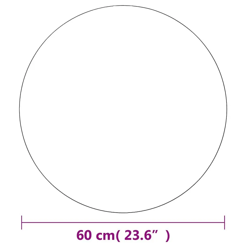 Round Wall Mirror Glass 60 cm Silver Set of 2