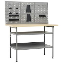 Practical Workbench with Wall Panels for Garage Use