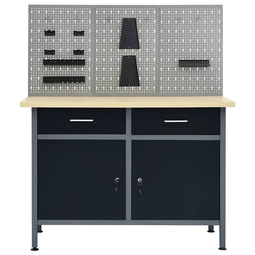 Grey Steel Workbench for Garage Use